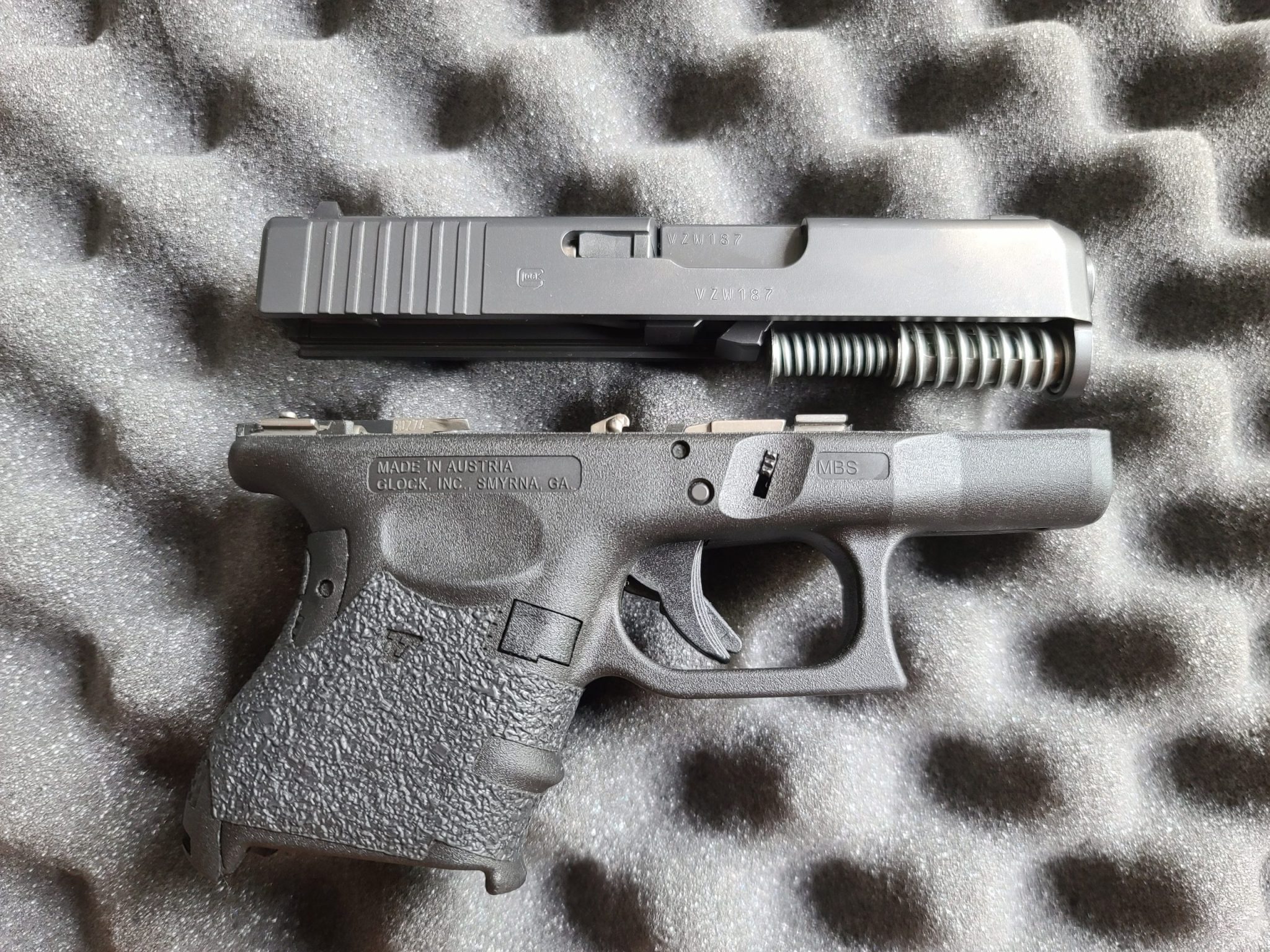 Glock 26 Gen 4 with 6 magazines, holster, and accessories — Caza Guns